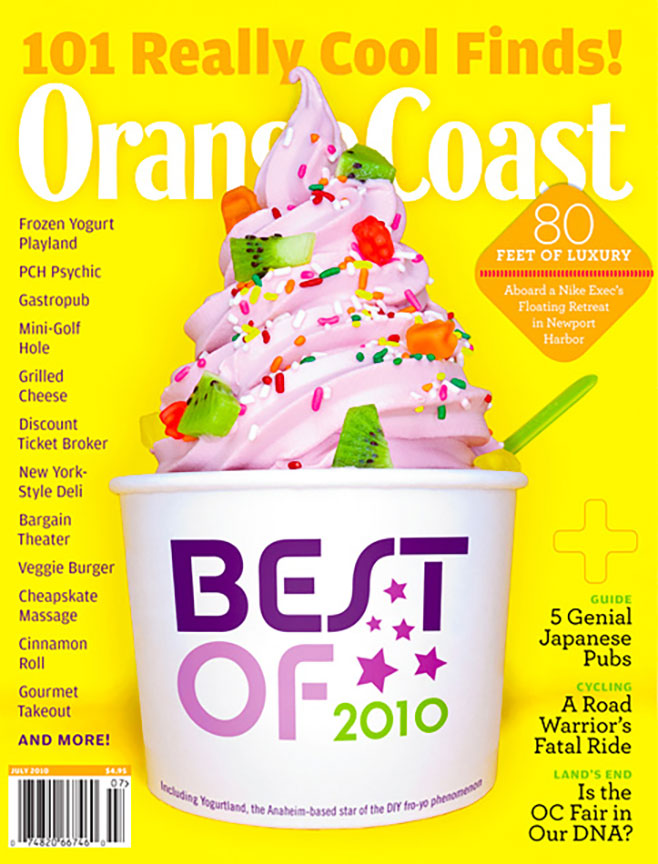 Product Photography orange Coast Magazine Cover